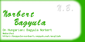 norbert bagyula business card